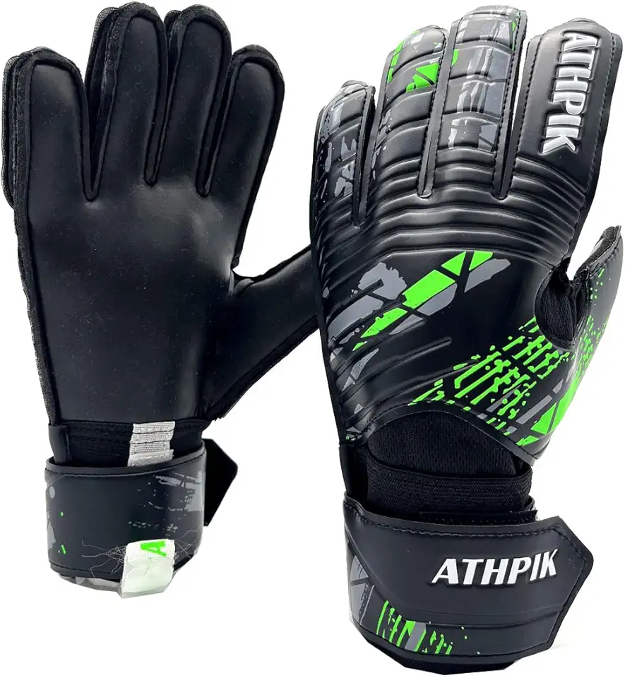 Goalie Goalkeeper Gloves with Pro Fingersaves, Strong Grip for The Toughest Saves, Protection to Prevent Injuries, Fit Match Training, Adult, Youth