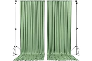 10ft x 8ft Sage Green Drapes for Weddings, Parties, and Home Décor