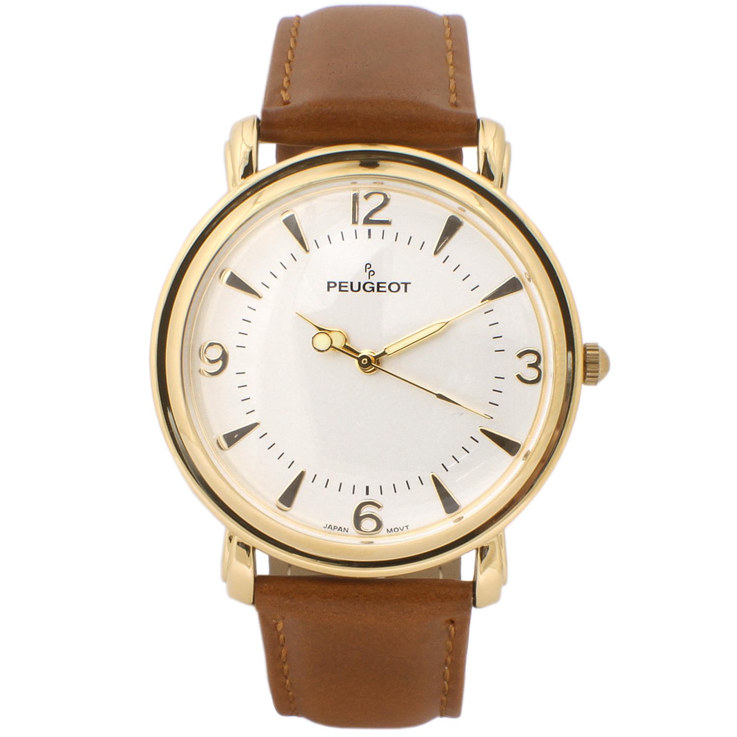 Reloj de vestir de metal delgado para hombre con correa de muñeca de cuero, Chocolate, Reloj de cuarzo