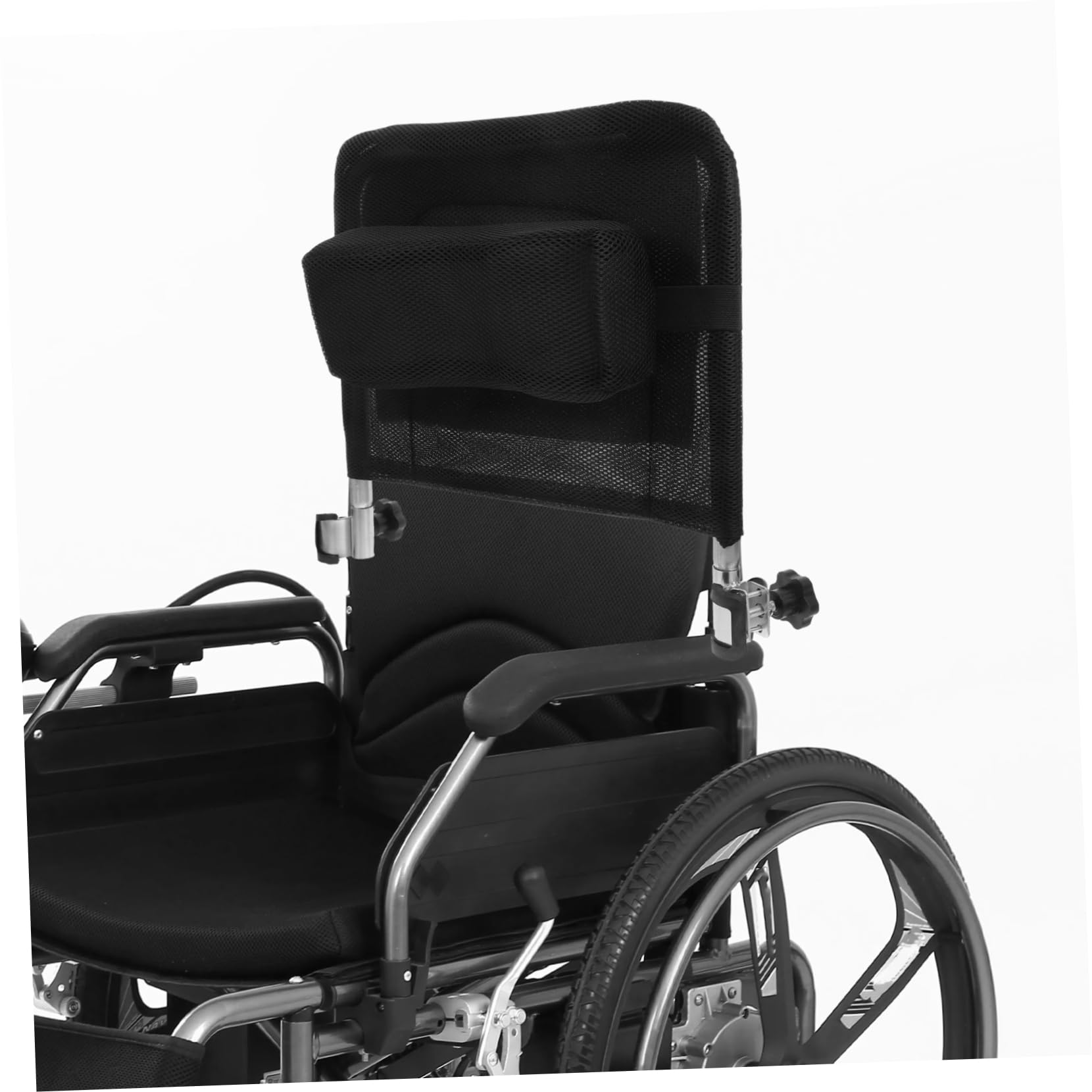 SHERCHPRY Respaldo Silla de Ruedas Ergonómico de Acero al Carbono Tela de Malla, Accesorio Elevable para Silla de Ruedas Diseño Delicado y Soporte Cómodo