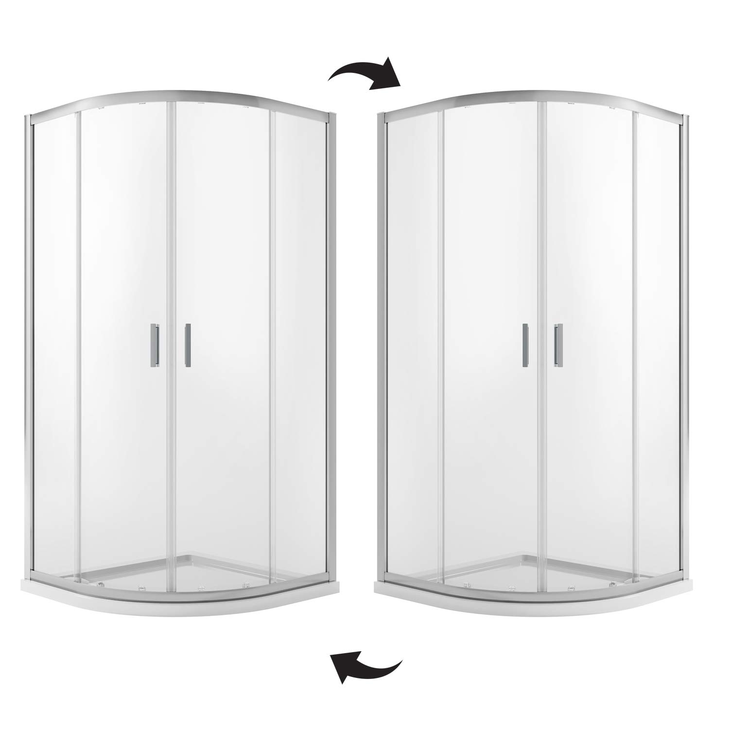 Box Doccia Semicircolare 80x80 H185 Trasparente 6mm mod. Ready