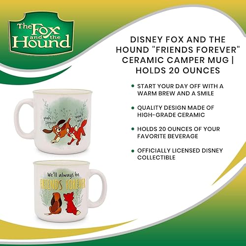 Miniatura 6 de Disney Fox and the Hound Friends Forever - Taza de café de viaje sin BPA para café expreso, cafeína, cacao, esencial para el hogar y la cocina,