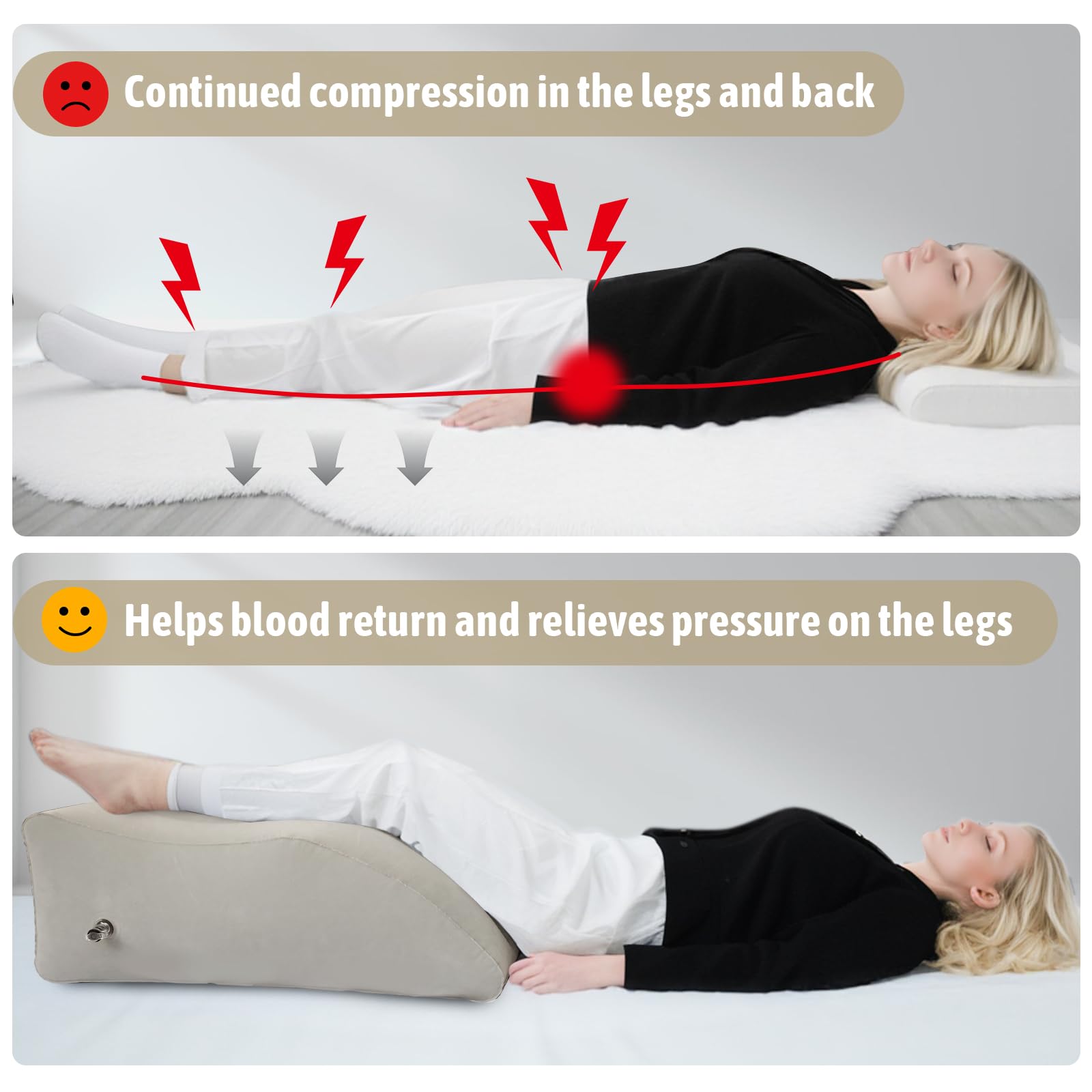 Bloomoja Coussin Gonflable Pour Soulever Les Jambes, Coussin Cale Pour