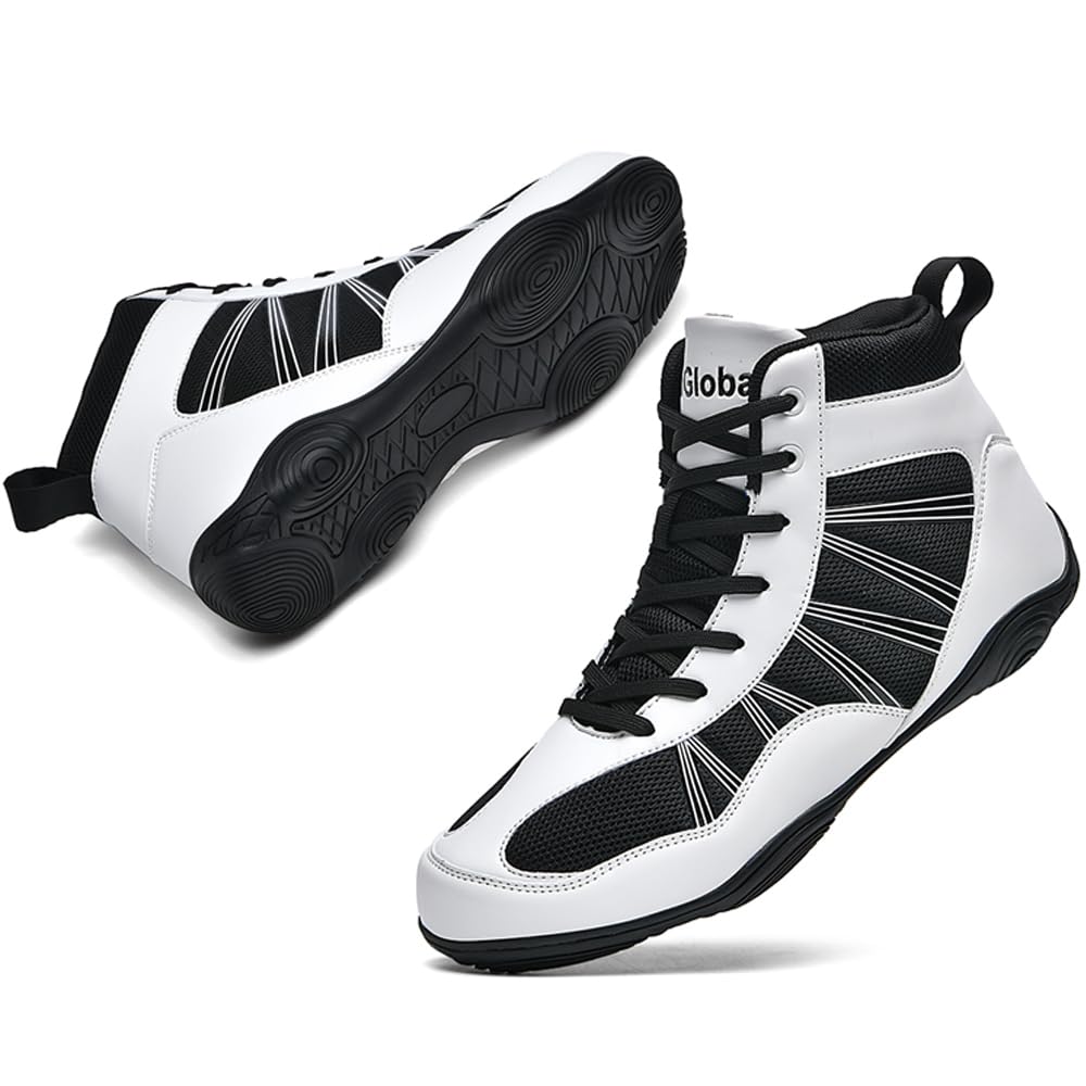 Scarpe da Boxe da Uomo Scarpe da Wrestling da Combattimento Antiscivolo Traspirante Scarpe Combat Boxers Competizione di Allenamento Scarpe da Pugilato Unisex