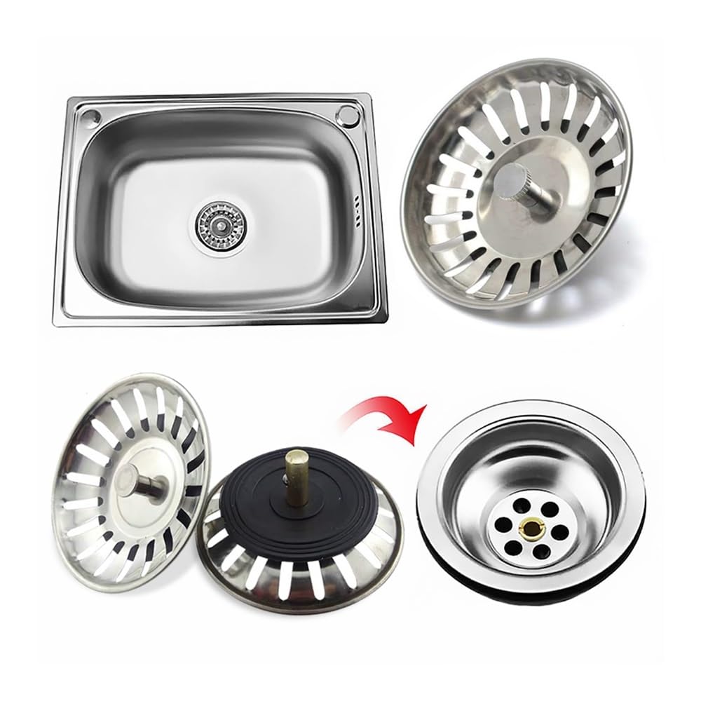 Abflusssieb für Küchenspüle, Waschbecken, Abflussstopfen aus Edelstahl, Anti-Verstopfung, Bodenablauf, Küchenzubehör (10 Stück)