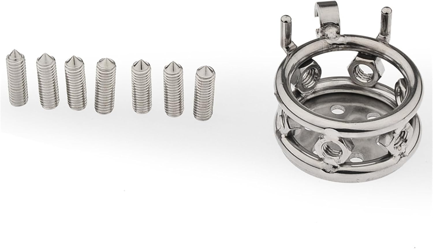 Adult Toy Sm Rivet Flat Chastity Lock Nail Stimulation Male Porous Detachable Cover Nail Piercing Penis Cage Chastity Lock Chastity Device Sex Toy(Chastity Cage+Tube,45mm)