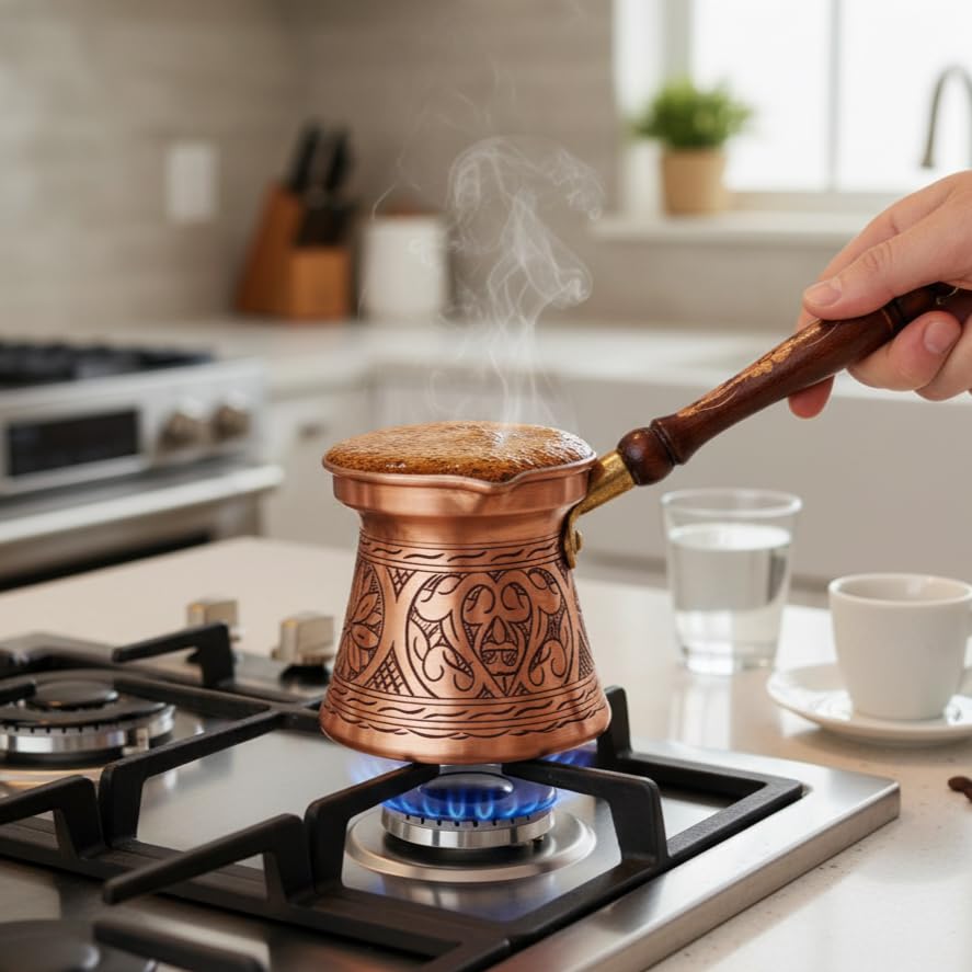 Amazon.com | Premium Handmade Copper Turkish Coffee Pot (Cezve
