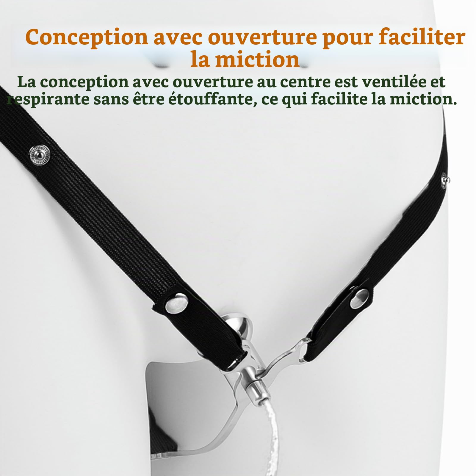 Cage de Chasteté Inversée Sex Toýs Homme Cage Chastetée avec Ceinture et Plateau pour Cathéter Chastity Cage en Acier Inoxydable pour l'Exercice du Pénis de l'Homme Cage de Pénis en Métal (A)
