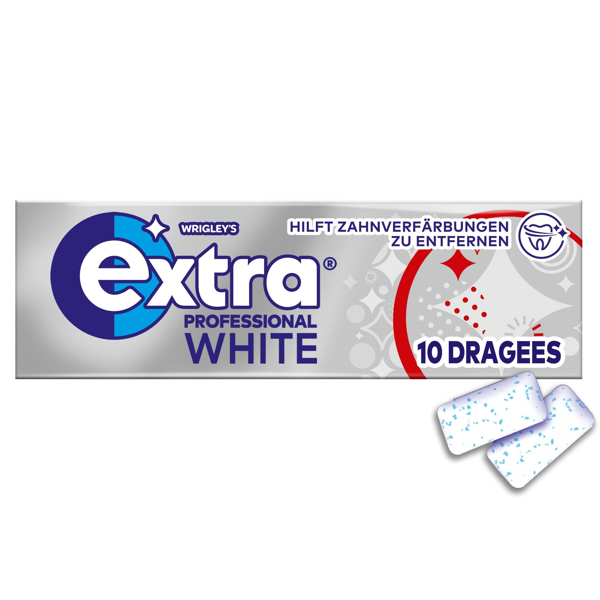 Extra Kaugummi | Professional White | Zuckerfrei | 30 Packungen (30 x 10 Dragees) , 300 Stück (30er Pack)