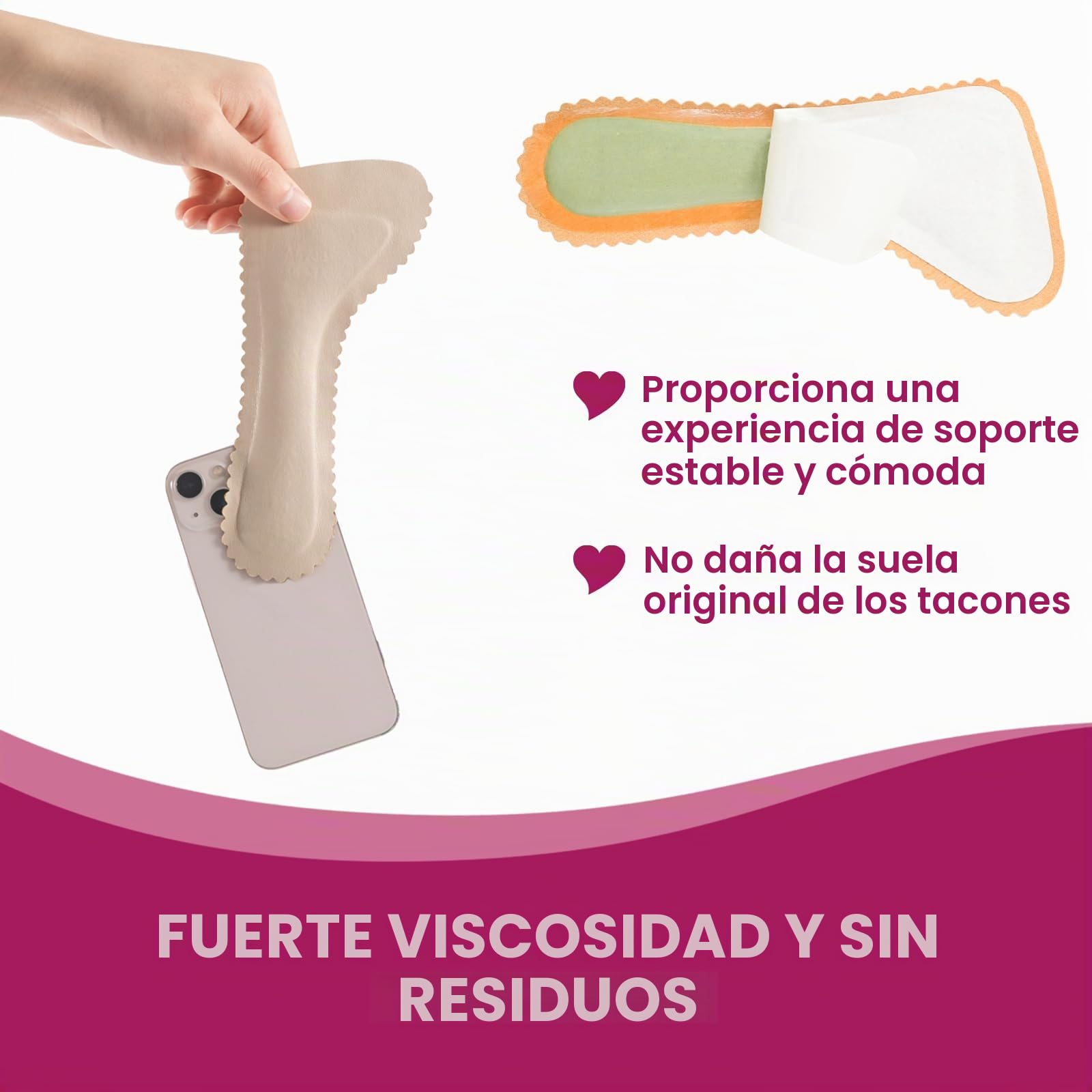 Plantillas invisibles 3/4 para mujer, paquete de 4 unidades, evita deslizamiento, absorbe golpes y sudor, para tacones altos, sandalias, bailarinas, talla S