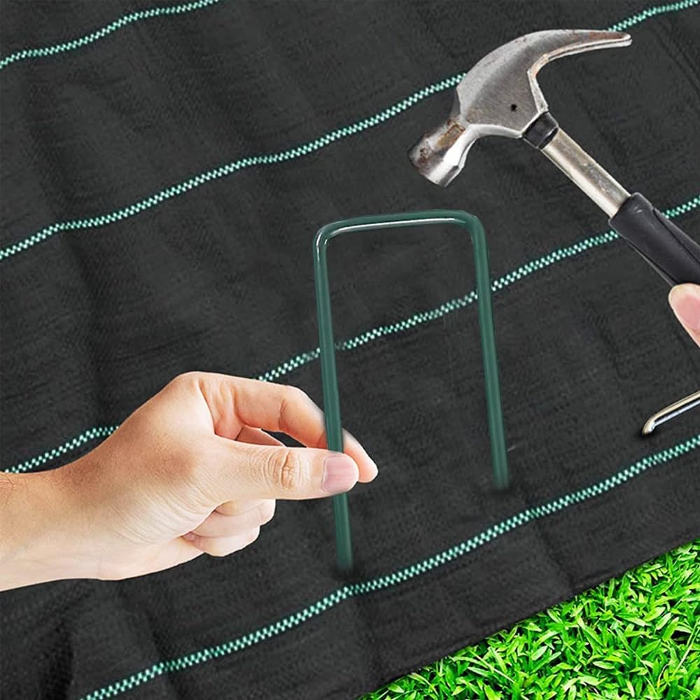 Suinga Agrafes pour Gazon Artificiel | Lot de 50 piquets de Fixation en métal galvanisé pour Filets | Clous résistants pour Jardins et terrasses | Ancrage pour Gazon Artificiel Vert