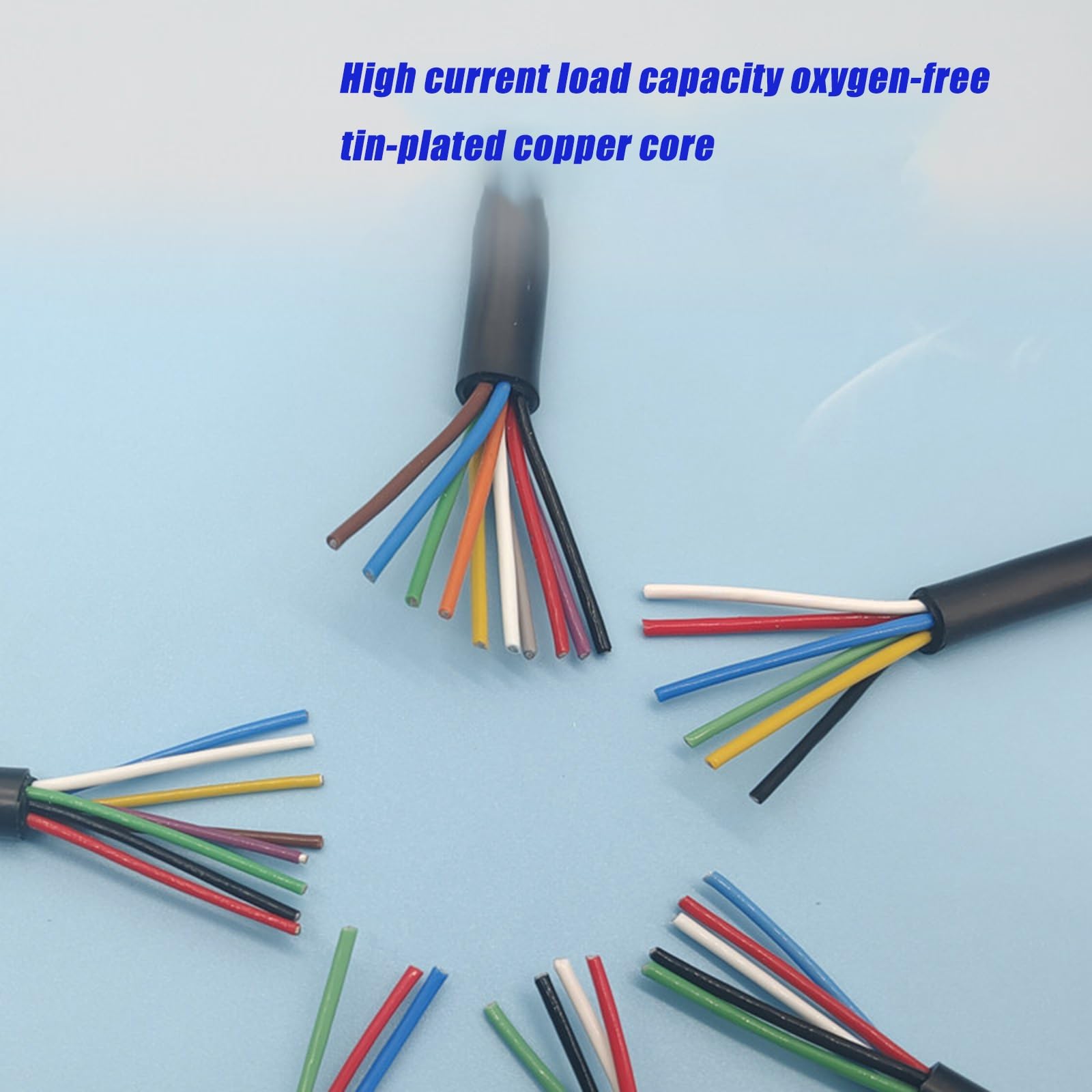 Alambre eléctrico de alta temperatura Calor, La goma de silicona y FEP aislaron el cable cobre estañado la base del AWG 2-12 24-26 -60C a 200C(30FT,26AWG-4C)