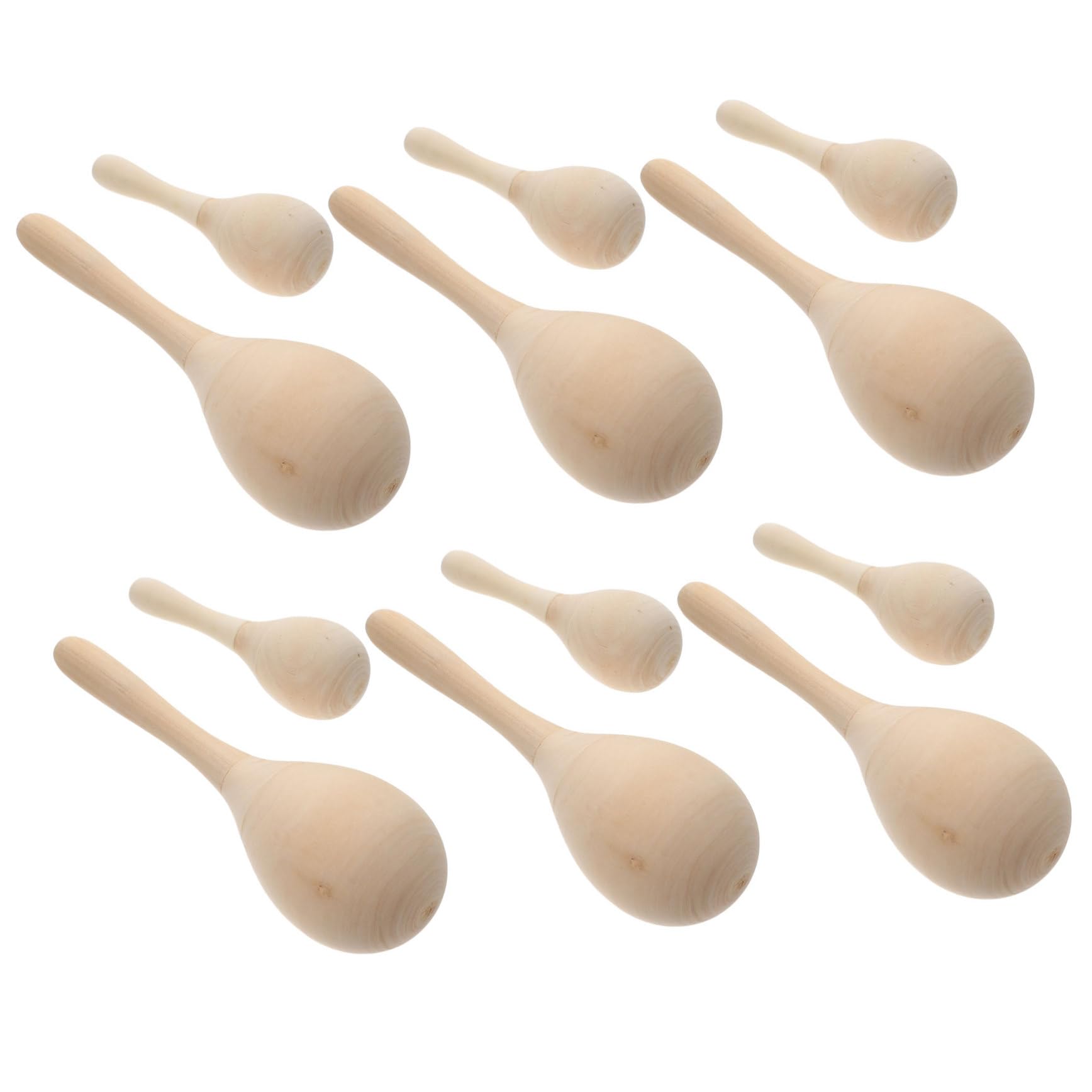 BESPORTBLE Maracas in Legno Fai Da Te, Maracas Per Ragazzo Ragazza, Strumento Musicale Educativo Compatto, Giocattoli Musicali Per Scuola e Festa, Set 12 Pezzi Dipingibili a Mano
