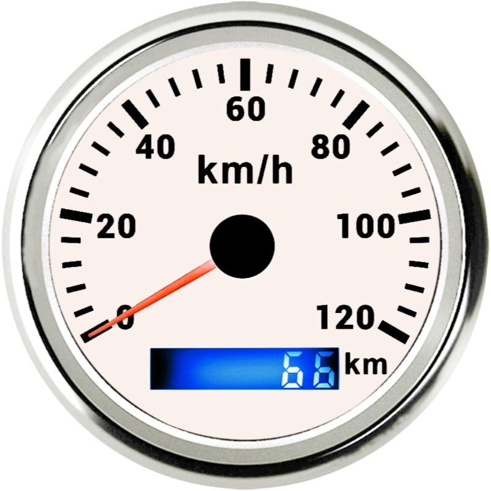 Global Positioning Speedometer, 85mm Waterproof and Dustproof, Red Backlight, Universal for Car, Motorcycle, Boat, 0-200km/h White 85mm-image-46