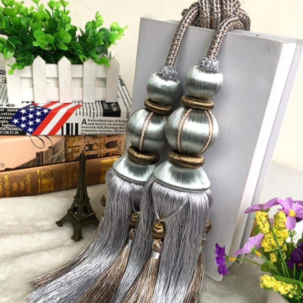 Alzapaños de borla de lujo para cortinas, paquete de 2 unidades, diseño de doble bola, accesorios de cortina elegantes para decoración del hogar