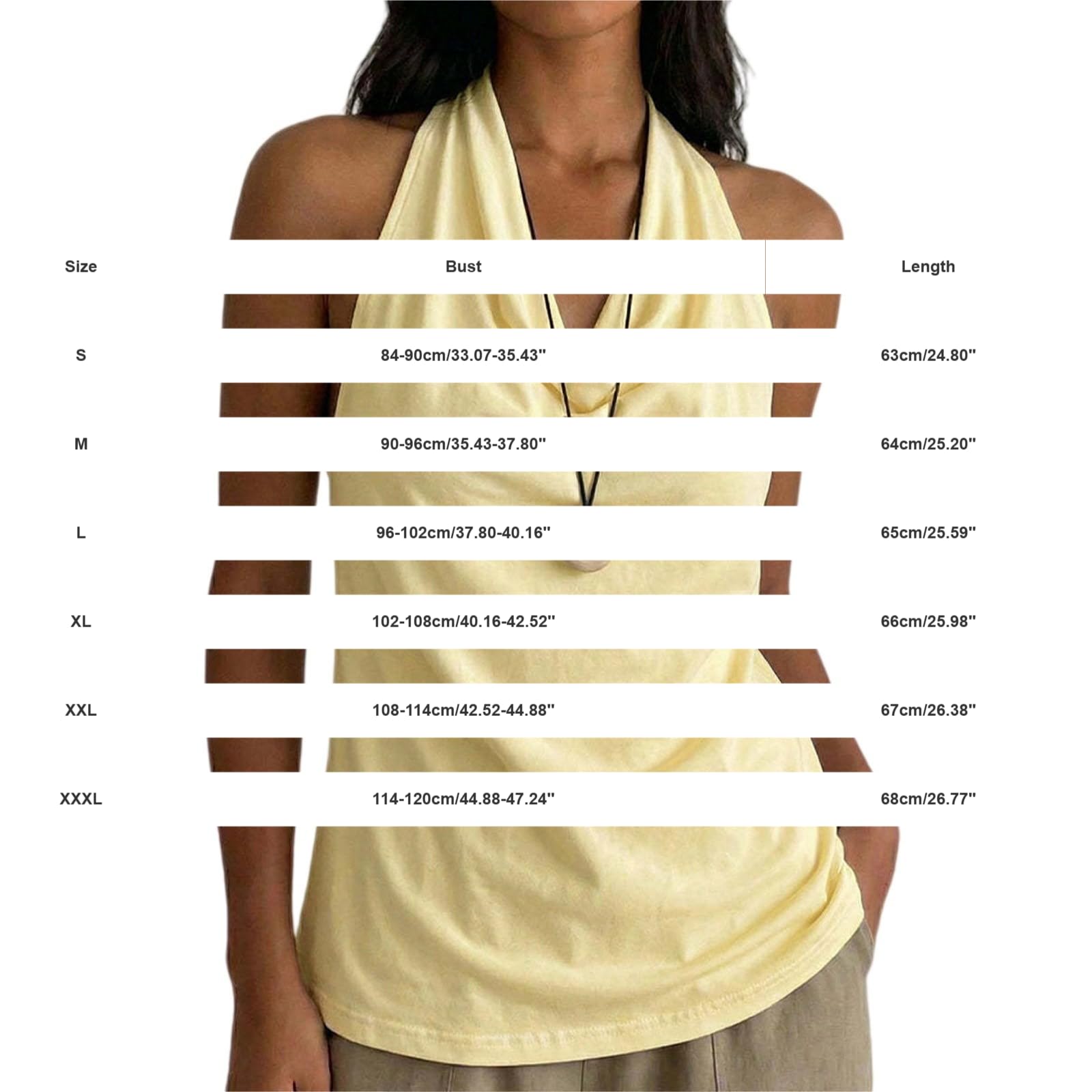 Conjunto de top para mujer con cuello drapeado, color veraniego, cuello en V, parte superior sin espalda