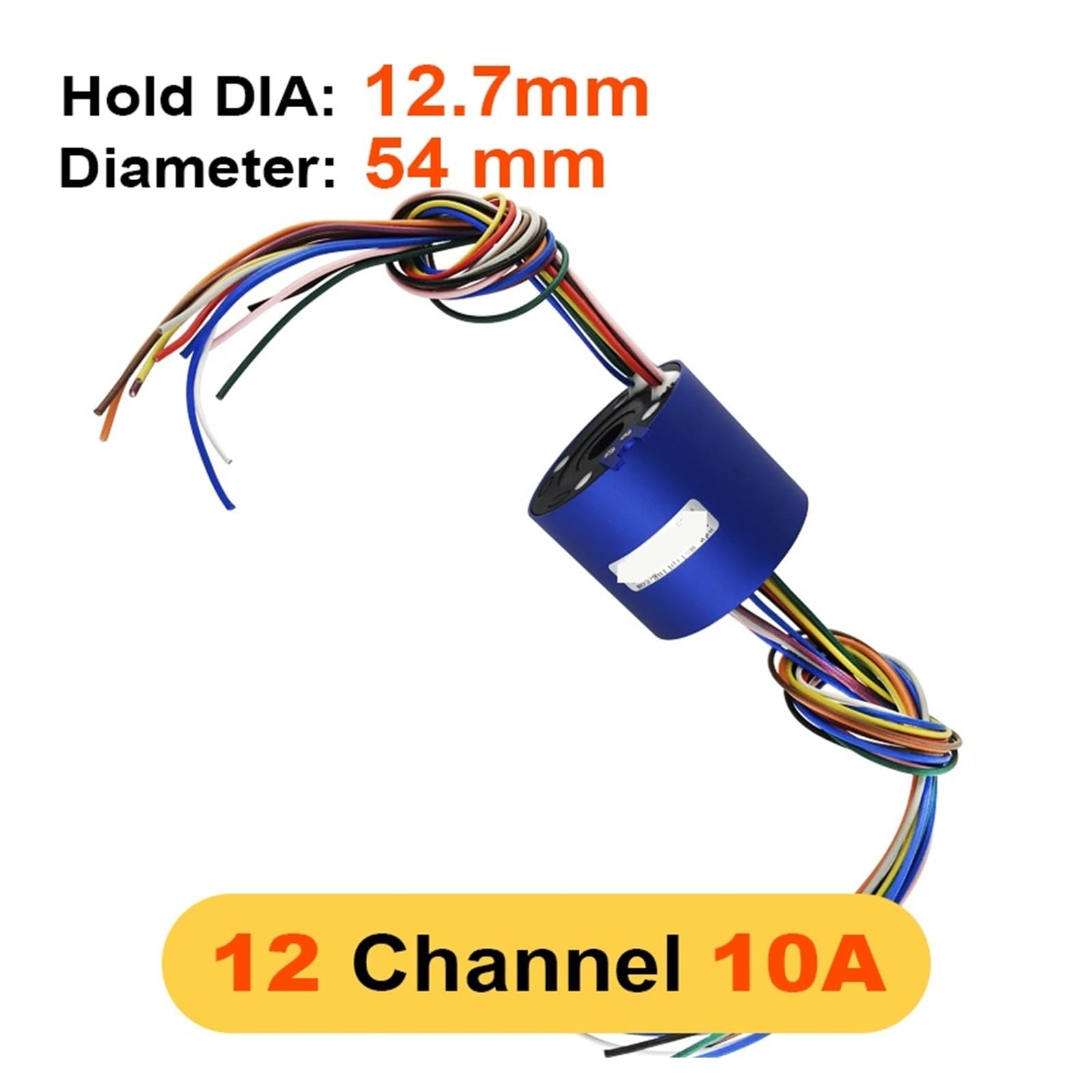 Drehdurchführungen mit Schleifringen Hohlwelle schleifring Loch Durchmesser 12,7mm 2/4 / 6/12 kanäle 10A OD 54mm automatische arm dreh sockel Schleifring(12 Channels)