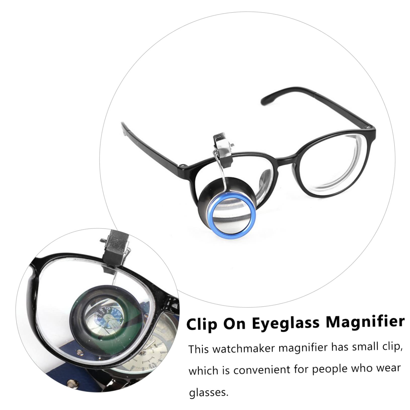 GLSTOY Watchmaker Magnifying Lens Clip-on Glasses High Magnification Lightweight Tool for Jewelers Mechanics Stamps Collectors