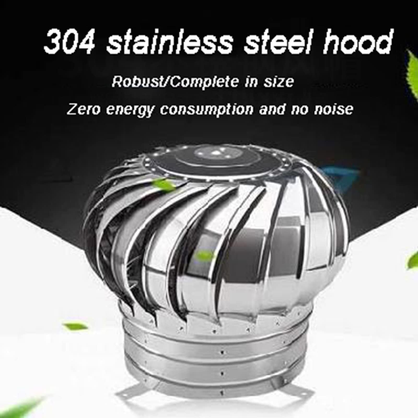 Sombrerete Giratorio de Acero Inoxidable para Chimenea, con un diámetro de rotación de 150 mm, Que Mejora la ventilación y Protege contra el Viento y la Lluvia.