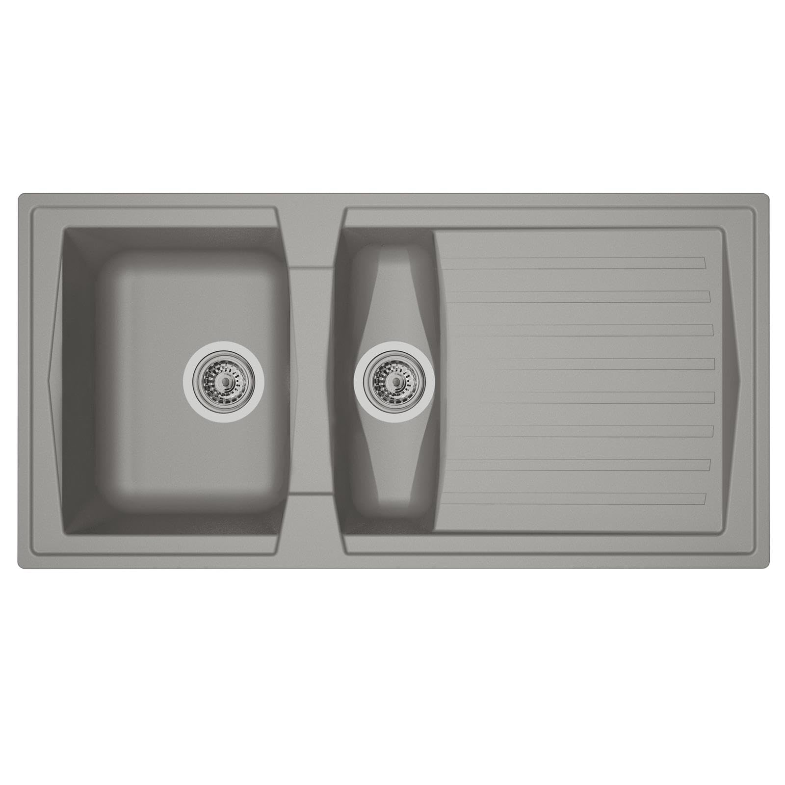 Liquida AR15GR 1.5 Bowl Composite Reversible Inset Grey Kitchen Sink with Waste