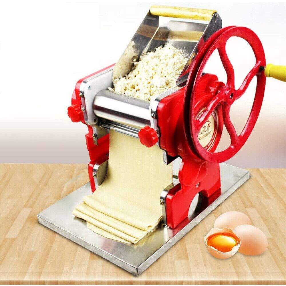 Machine à pâtes manuelle en acier inoxydable - Épaisseur de 0,5 à 5 mm - Rouleau et cutter en acier inoxydable - Pour pâtes, spaghetti, fettuccine, lasagna