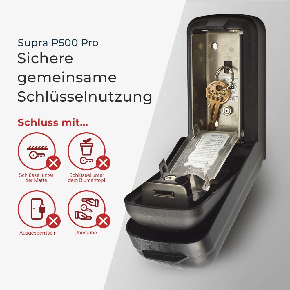 Schlüsselsafe SUPRA C500 Pro – Tastenschlüsselsafe Für Außenwand, Polizeiempfohlen, LPS1175 A5 | 5 Jahre Garantie