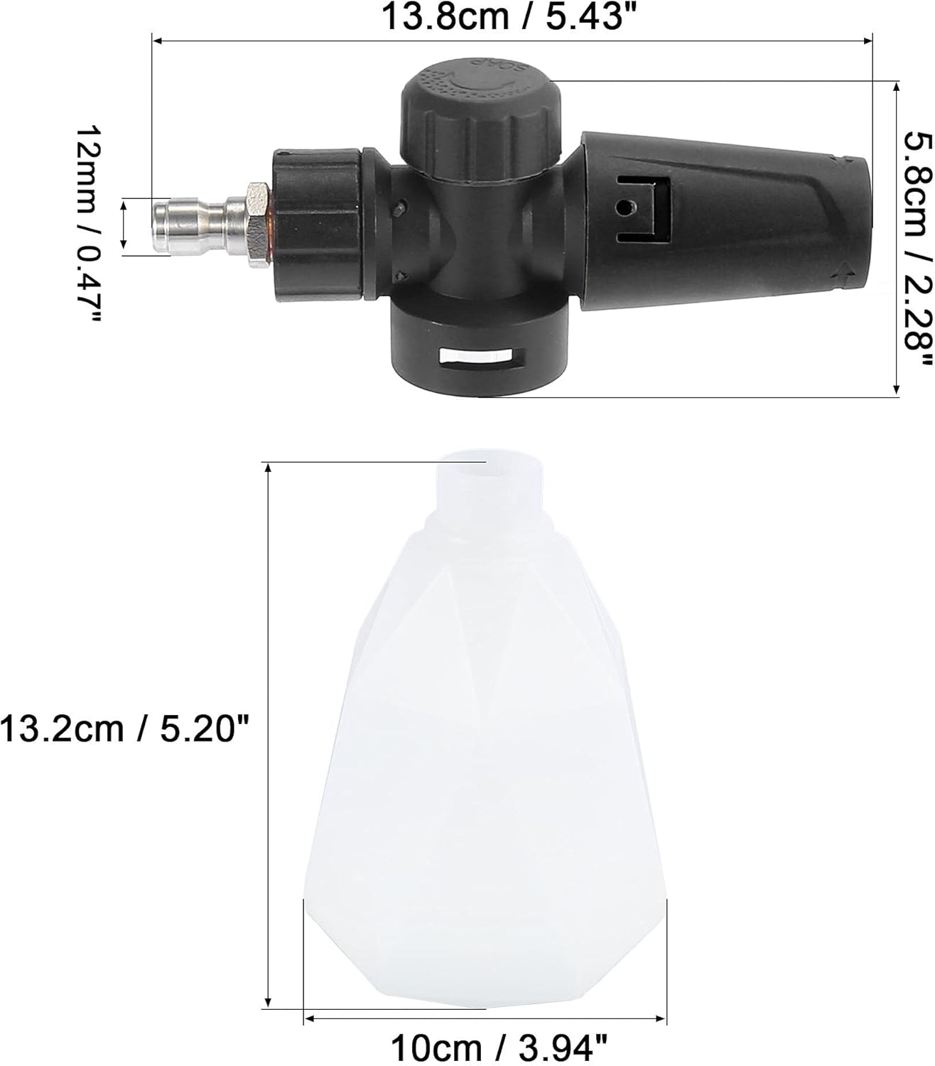 X AUTOHAUX Car Snow Foam Lance Pressure Washer Jet Nozzle Foam Blaster for 1/4" Quick Connector : Automotive