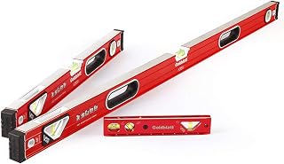 Goldblatt 3-Piece Torpedo Level Set: 9in Lighted, 24in & 48in Aluminum Spirit Levels w/ Verti-Site Vials
