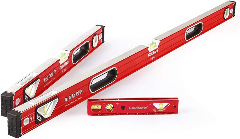 3-Piece Torpedo Level Set - 9", 24", 48" Spirit Level Included, Aluminum Alloy Construction