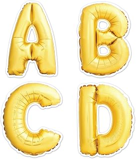 CTP Gold Mylar Balloon Uppercase Punch-Out Letters for Classroom – Essential Homeschool Supplies – Top Back to School Supplies