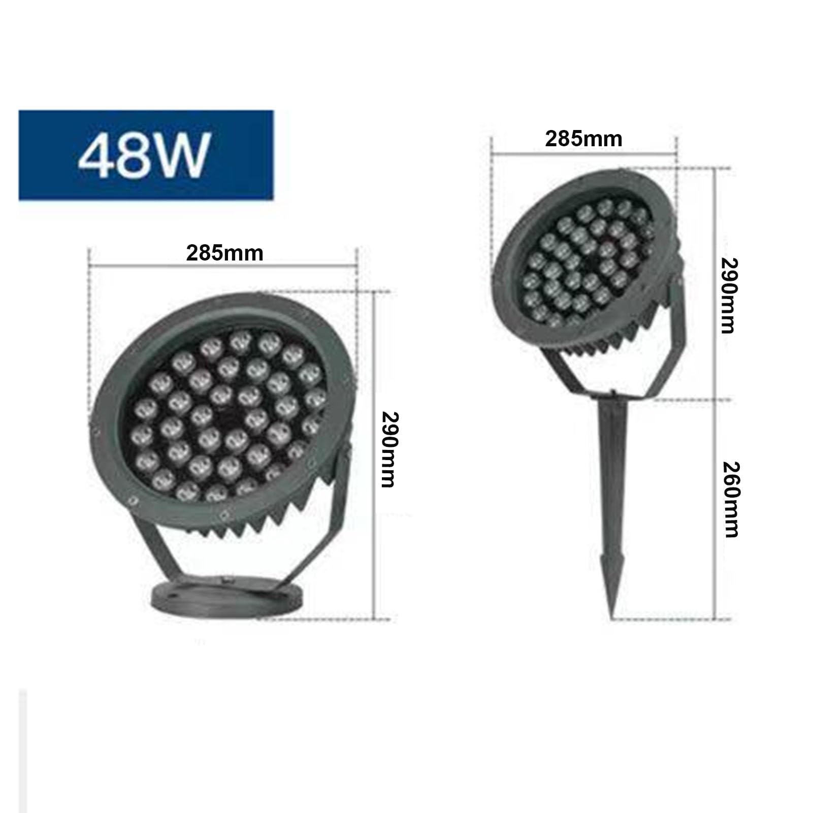 Światło krajobrazowe - Obrotowy Reflektor, Zewnętrzny projektor do drzew Wodoodporny IP65, Oświetlenie Drzewa 220 V, Reflektor Do Trawy Zewnętrzne Lampy Ogrodowe Krajobraz(Rgb, B-48W)