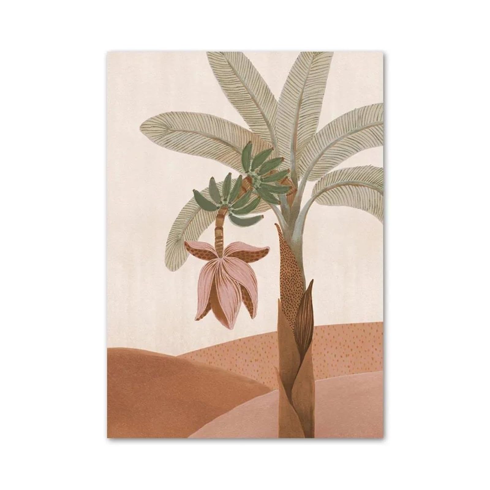 XENITE Wall Art Canvas Prints Tropical Palm Coconut Tree Boho Abstract Landscape Posters No Frame Wall Art Pictures Living Room Decor(A,30x40cm)