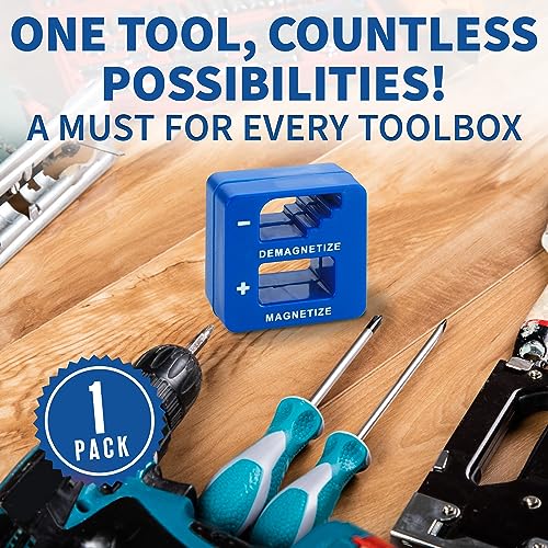 MeasuPro Demagnetizer and Magnetizer - Blue - for Screwdrivers Tips, Bits, and Small Tools, Large or Big Screws, Drills, Drill Bits, Sockets, Nuts, Bolts, Nails and Precision Construction Tools - Thumbnail 6