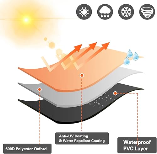 Miniatura 3 de Vailge Bolsa de almacenamiento para cojín de patio, resistente al agua, 60 pulgadas, para exteriores, rectangular, para muebles de patio, bolsa de