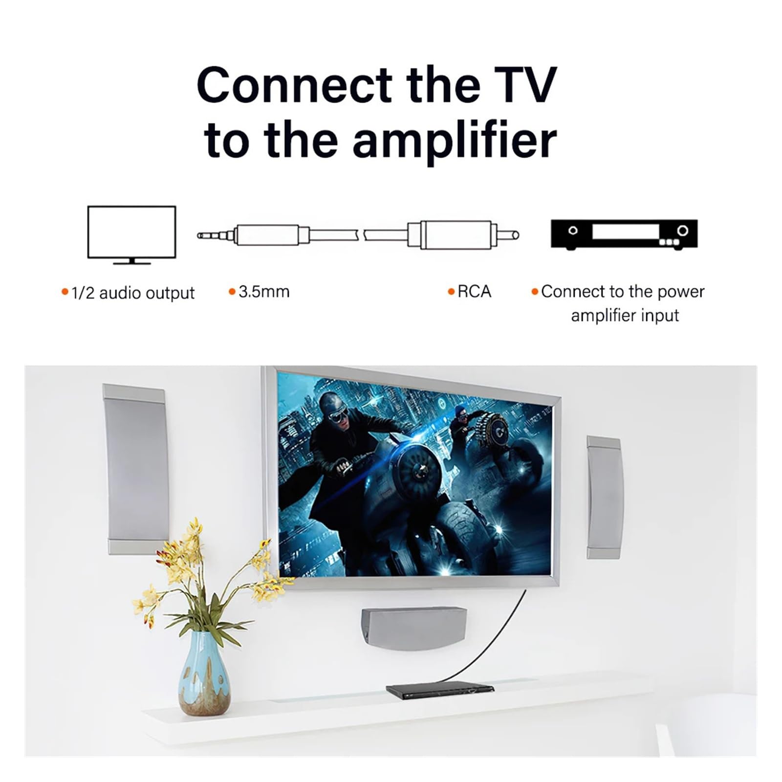 Câble Audio Coaxial S/PDIF TRRS 3,5 Mm Vers RCA, Convertisseur Adaptateur Prise Phono For Téléphone, Ordinateur Portable, Téléviseur Et Voiture, Plusieurs Longueurs Disponibles(5M)