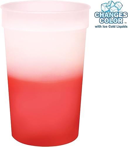 Miniatura 3 de Copas de estadio que cambian de color, plástico duradero, sin BPA, apto para lavavajillas, ideal para eventos al aire libre, juego de 12 (surtido