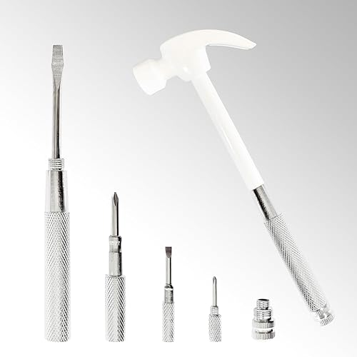 Juego de destornilladores de martillo 6 en 1, martillo práctico multiherramienta, juego de destornilladores compacto, multiherramienta para mejoras