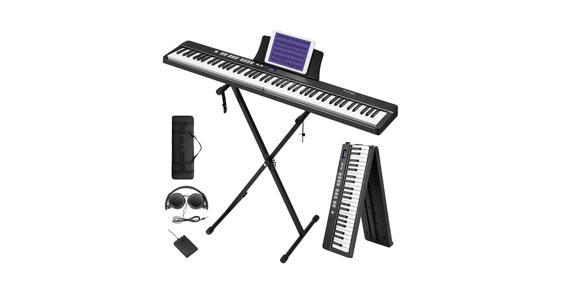 Amazon | Starfavor 電子ピアノ88鍵盤 折り畳み式 充電型 198 種