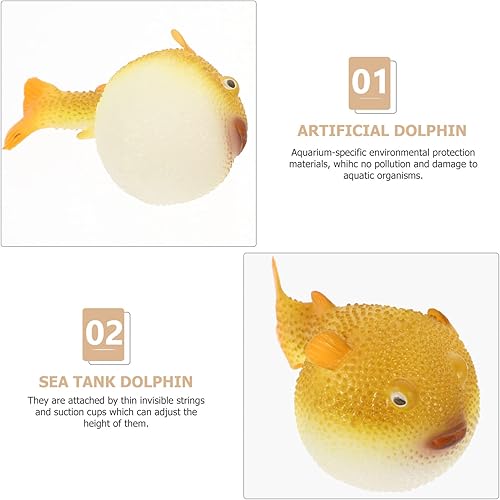 Miniatura 4 de POPETPOP Decoración luminosa para acuario de pecera, simulación fluorescente inflada, decoración de pecera, acuario de peces falsos