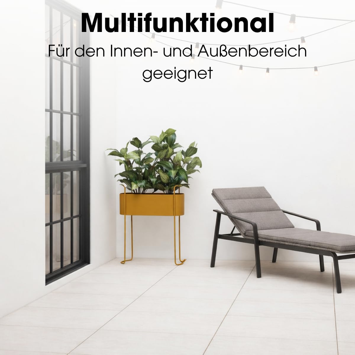 MICA Decorations Moritz Pflanzenständer – Pflanzentopf für Blumen und Zimmerpflanzen – Für den Innenbereich – 55 x 24 x 65 cm – Eisen – Braun