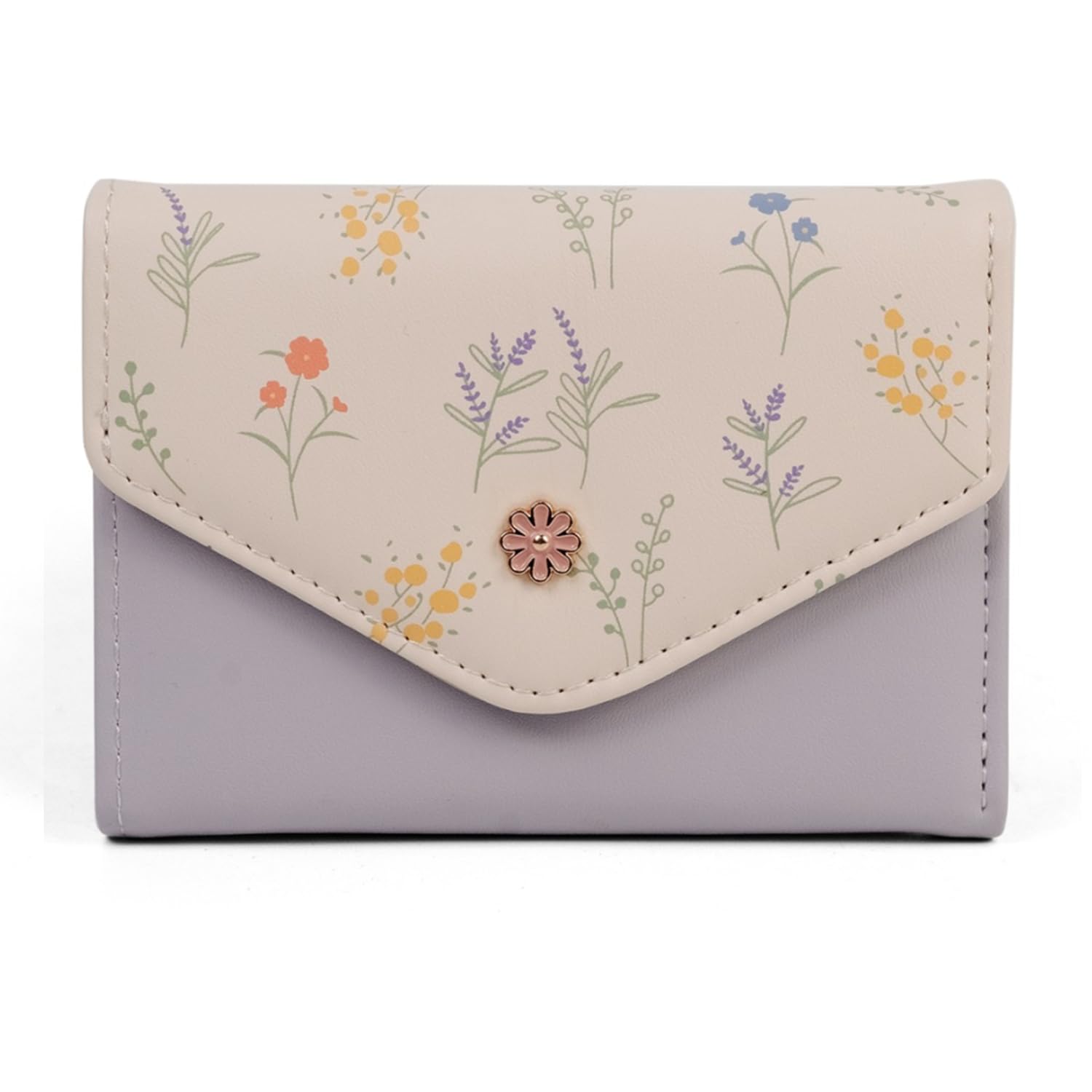 Stylish Tri-Fold Wallet for Women & Girls - Faux Leather Mini Hand Purse - Cash, Coin & Cards Holder Wallets (Purple)-image-19
