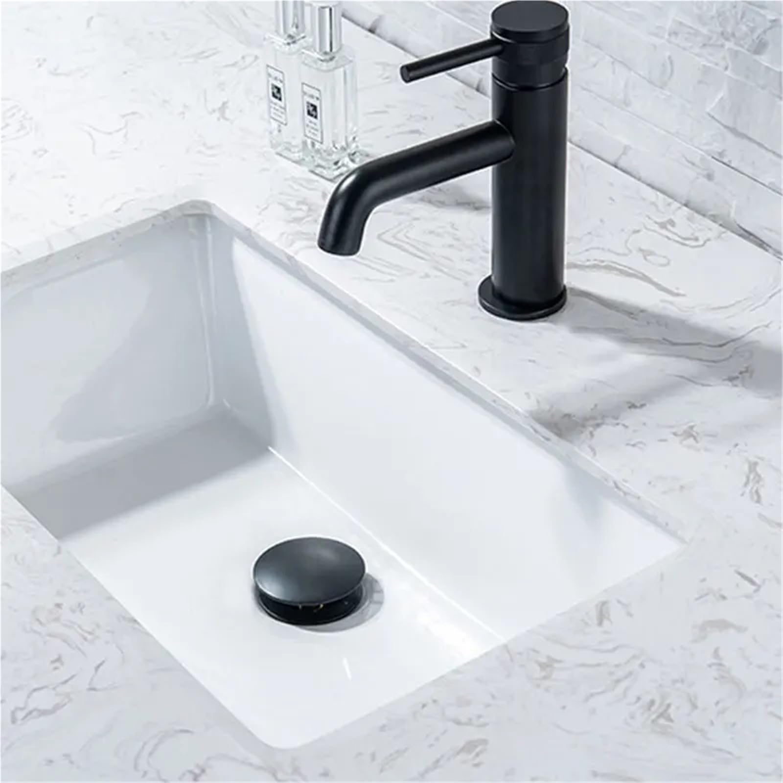 Sifón de botella redondo latón con drenaje emergente, kit tubo for sifón desagüe lavabo altura ajustable Para Lavabo De Baño y Lavabo(Pop-up with overflow)