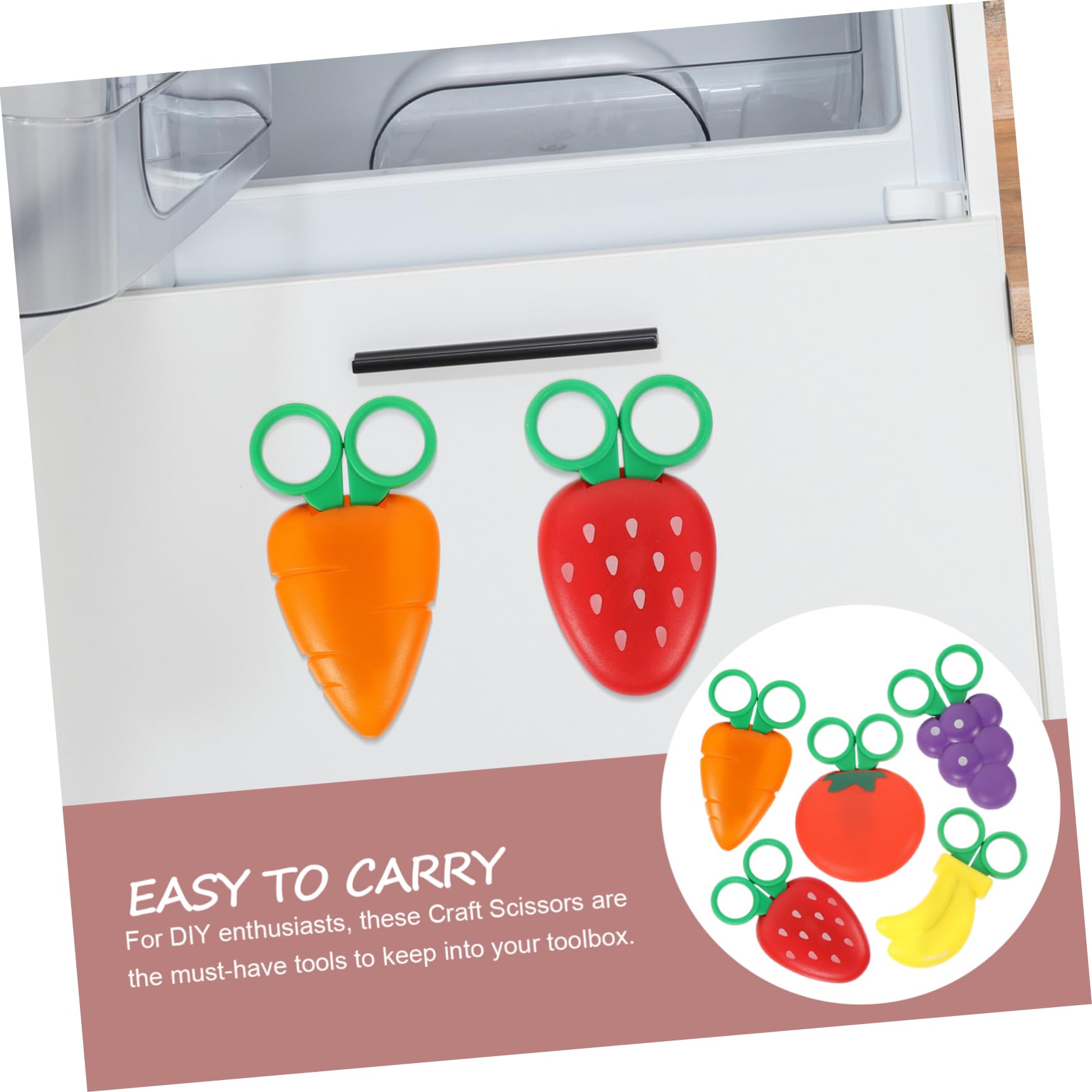 VILLCASE 15stücke Teiliges Niedlicher Fruchtscheren Für Bastelarbeiten Magnetische Kinderscheren Mit Designs Für Scrapbooking Und -projekte Für Schule Und Kreative Aktivitäten