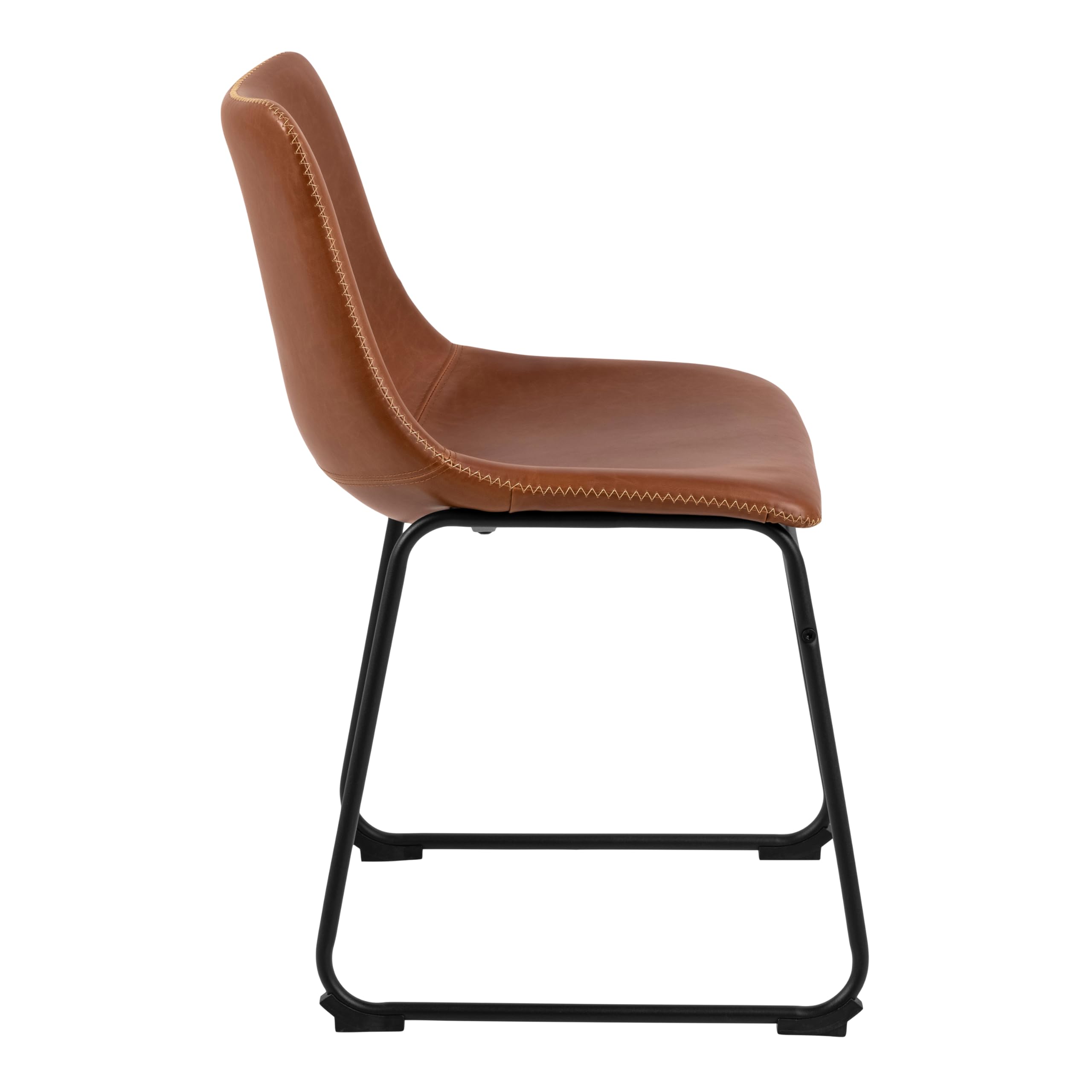 Furniture To Go, Brown, Dining Chair with Cream Stitching - Image 3