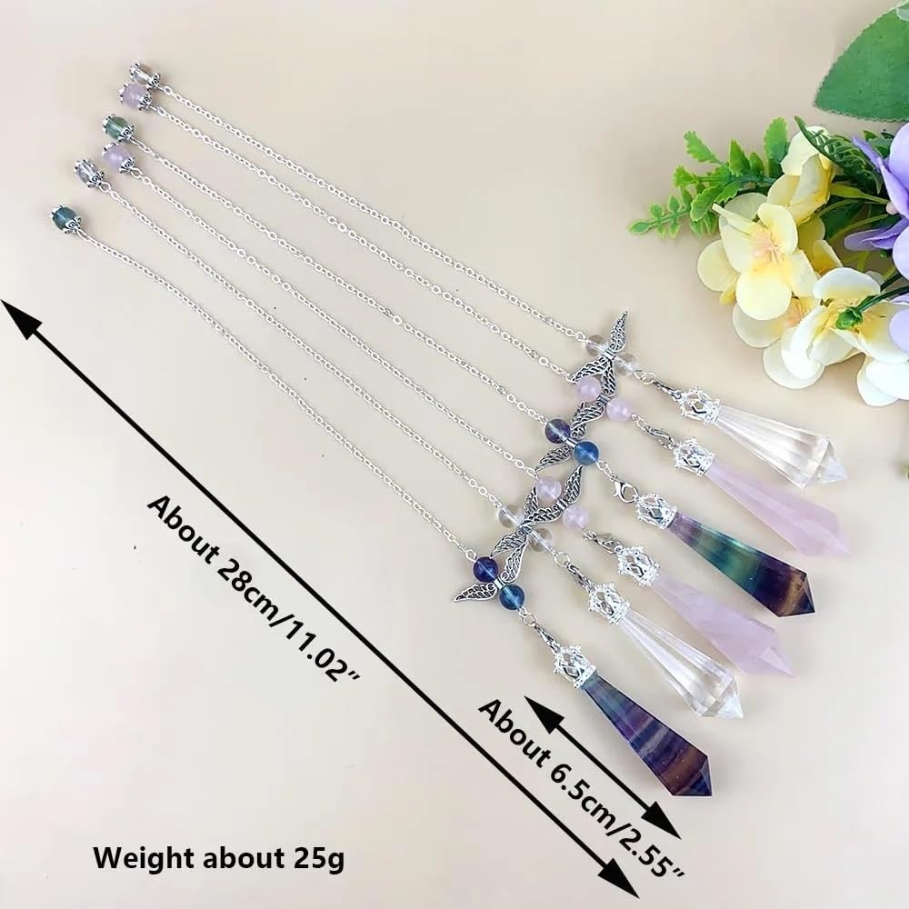 AtkitS Kristall Natürliche Kristall Pendel Facette Edelstein Pendulos Schmuck Anhänger Reiki Steine ​​für Heilung Wünschelruten Weissagung (Color : Amethyst, Size : 1PC)