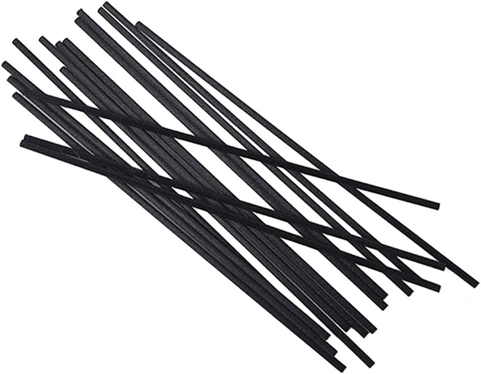 Teensery 50 Pcs Reed Diffuser Sticks 7 Inch Fiber Sticks Essential Oil Diffuser Replacement Refill Sticks for Home Fragrance Diffuser (Black)