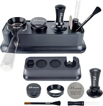 7 Pack Espresso Tamper Station&Coffee Distributor Tamper&Espresso WDT Stirrer&Coffee Tamping&Brush&Coffee Dosing Funnel&Espresso Puck Screen, Espresso Accessories for Bar Home Office 54 mm