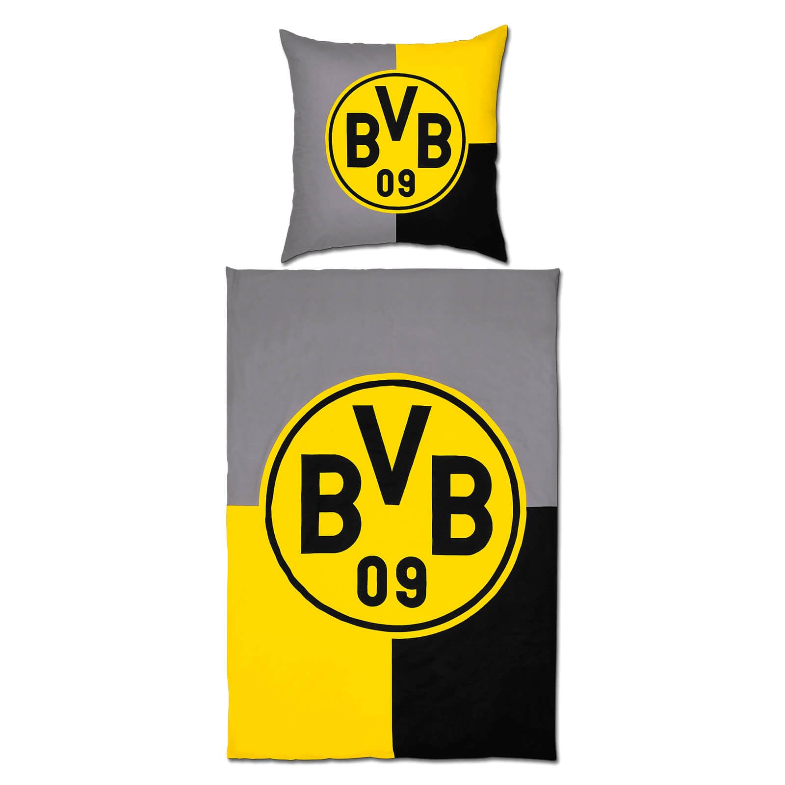 Borussia Dortmund Unisex – dwustronna pościel BVB dla dorosłych czarno-żółta 135 x 200 cm, wielokolorowa
