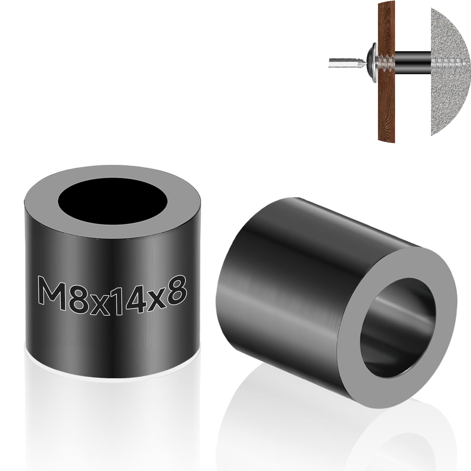 Distanziatori in plastica, M8 x 14 x 8 mm, distanziatori in ABS di alta qualità, per montaggio elettronico, manicotti distanziatori, funzione rondelle in plastica contro il corto circuito