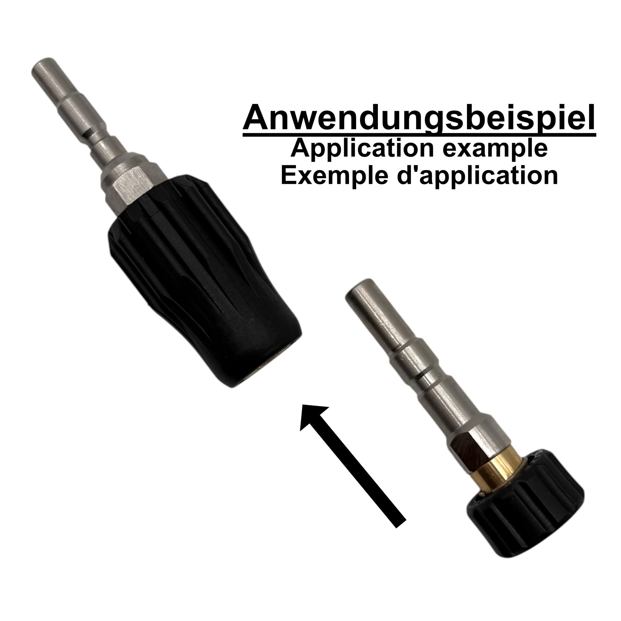 Adapter für Kränzle K 1050 D10 auf D12 Stecksystem | Schnellkupplung Übergang für Kränzle Hobby zu Profi Serie | Kompatibel mit K 1050 P TS T XA15 XA17 | Messing Adapter für Hochdruckreiniger Zubehör